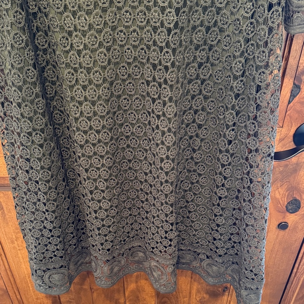 Lane Bryant  Forest Green Lace Midi Dress - Picture 3 of 8
